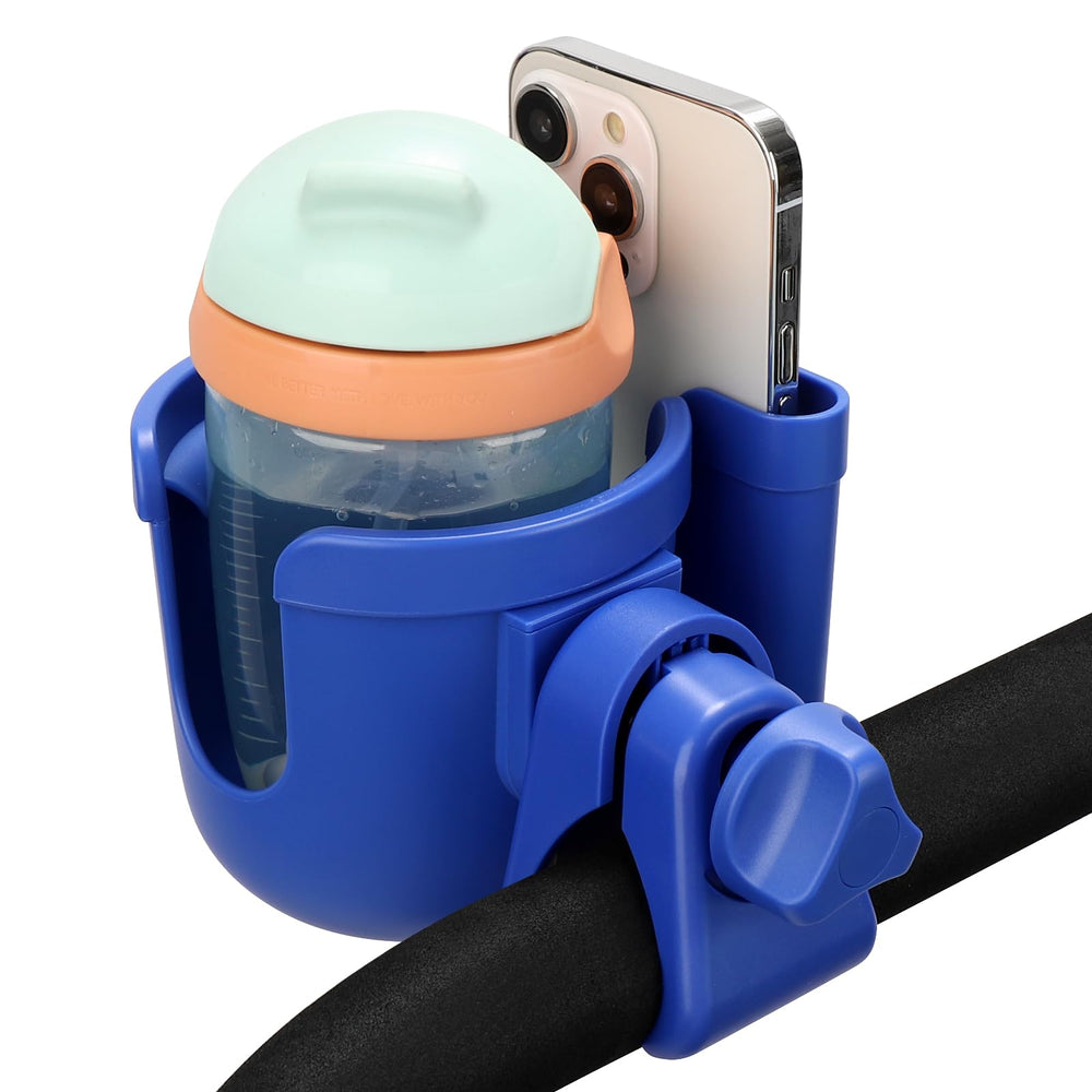 Accmor 2-in-1 cup and phone holder fits strollers and bikes.