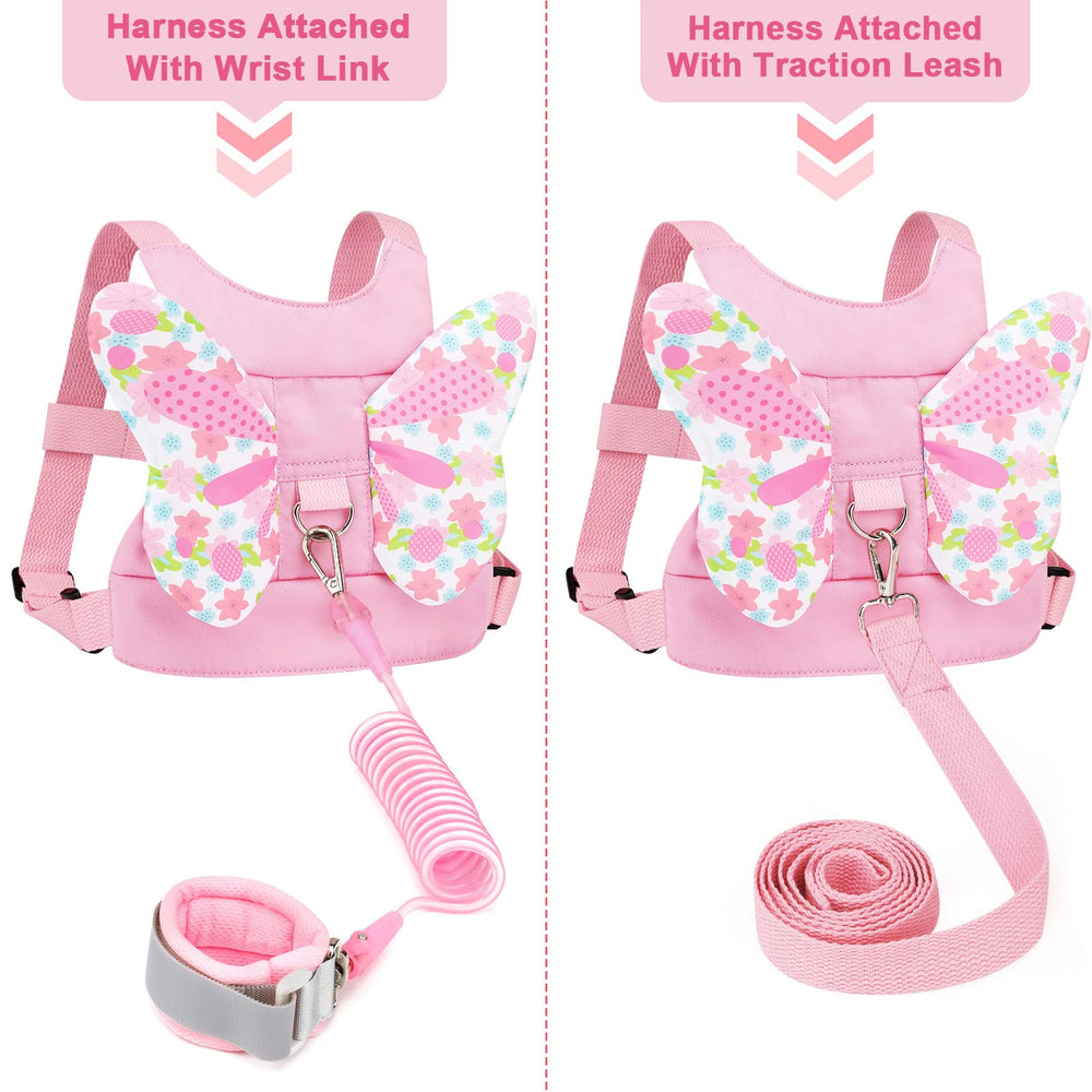 Accmor 2-pack butterfly pattern harness with wrist link supports flexible family outings