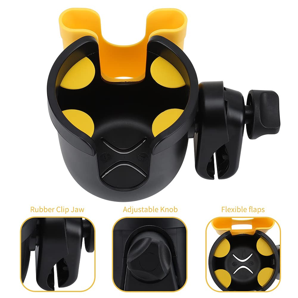 360-degree rotating clamp design allows orientation changes without removing the holder.