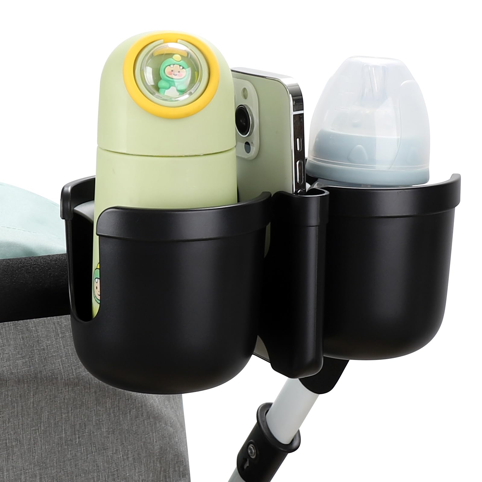 Accmor 360-degree rotating clamp keeps the holder stable on bars.