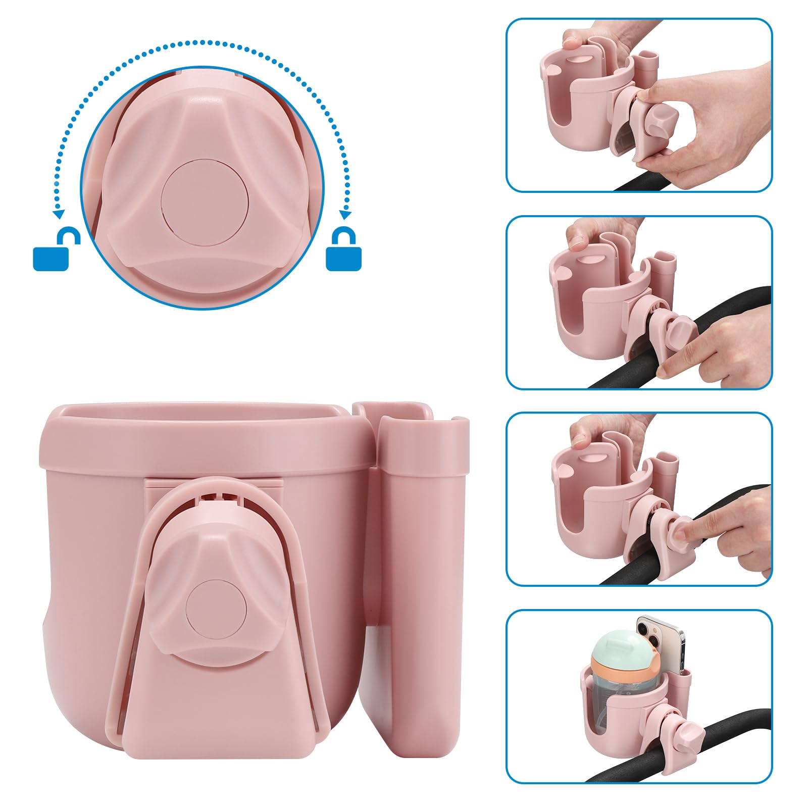 Accmor 360-degree rotation clamp for flexible mounting on various bars.