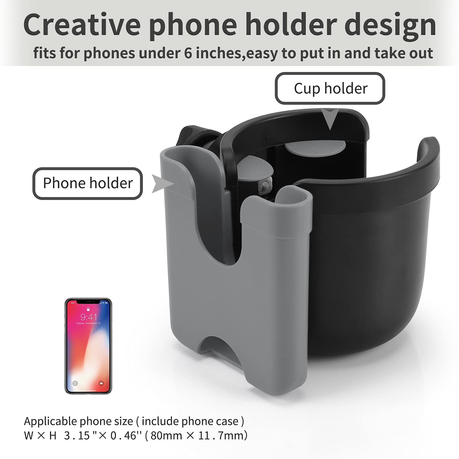 Accmor 360-degree rotation clamp enabling flexible positioning on bars.