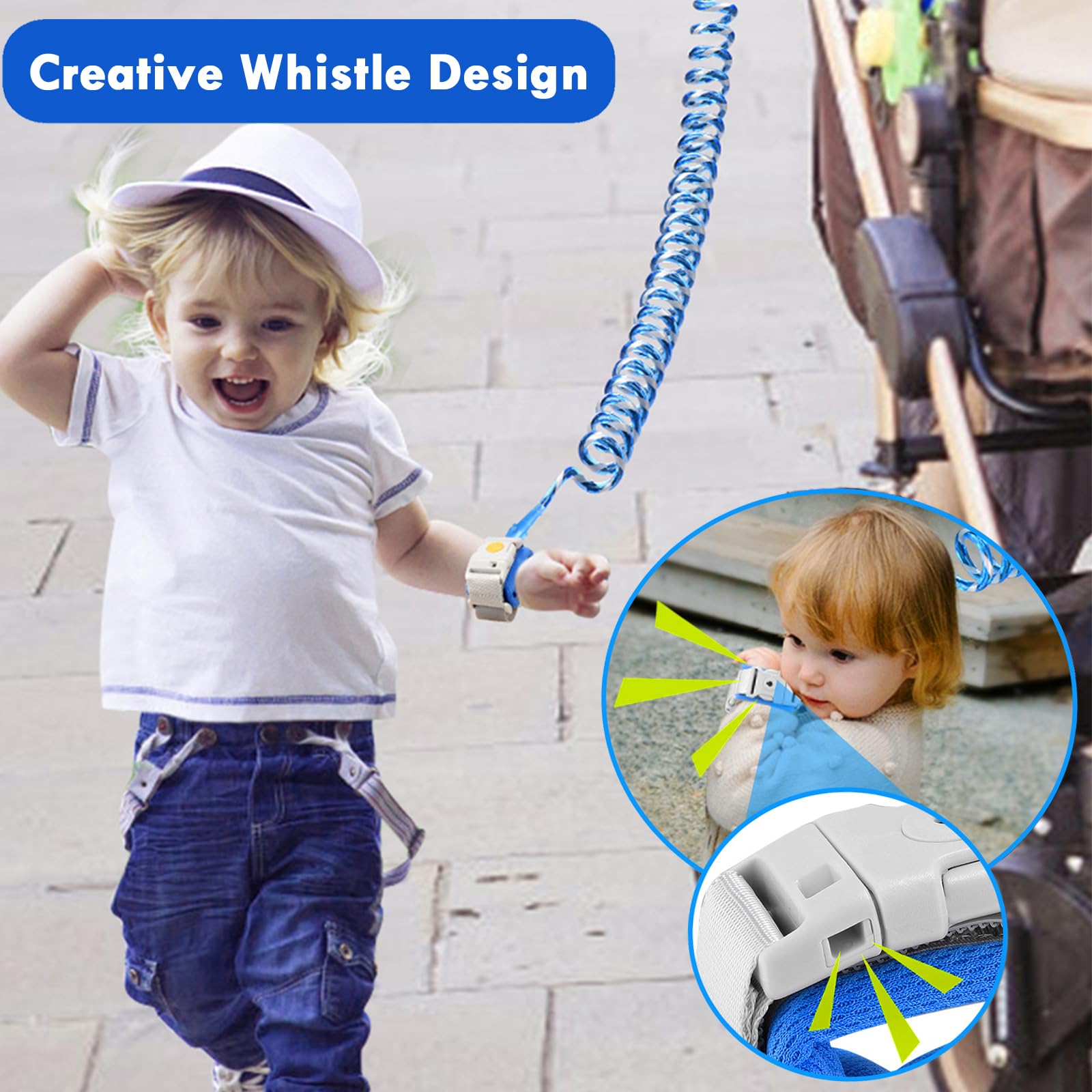 Accmor 360-degree swivel head prevents tangling while kids move freely.