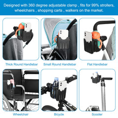Accmor 360-degree rotatable clamp secures the holder without shifting.