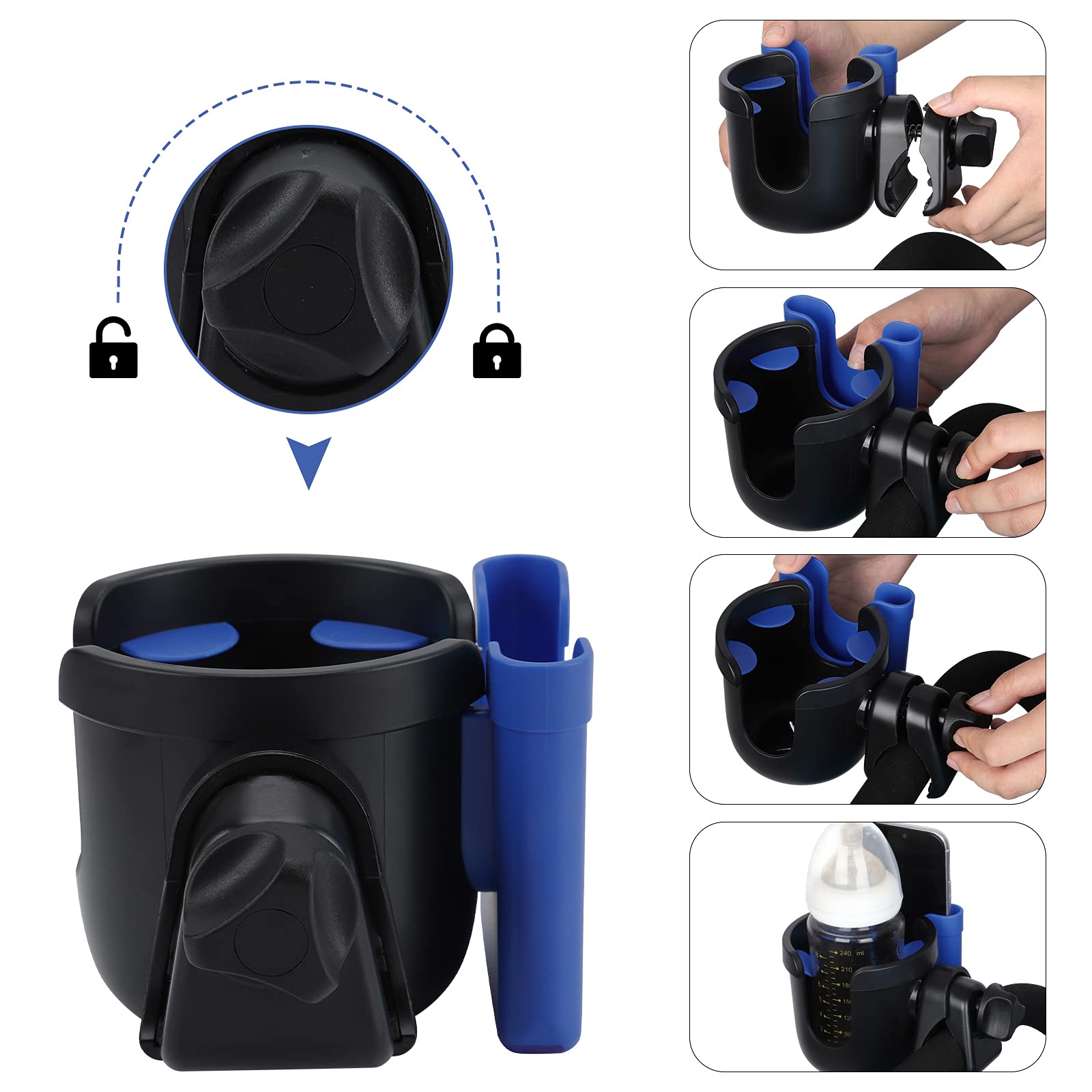 Accmor adjustable clamp fits rods from 0.55 to 1.7 inches for flexibility.