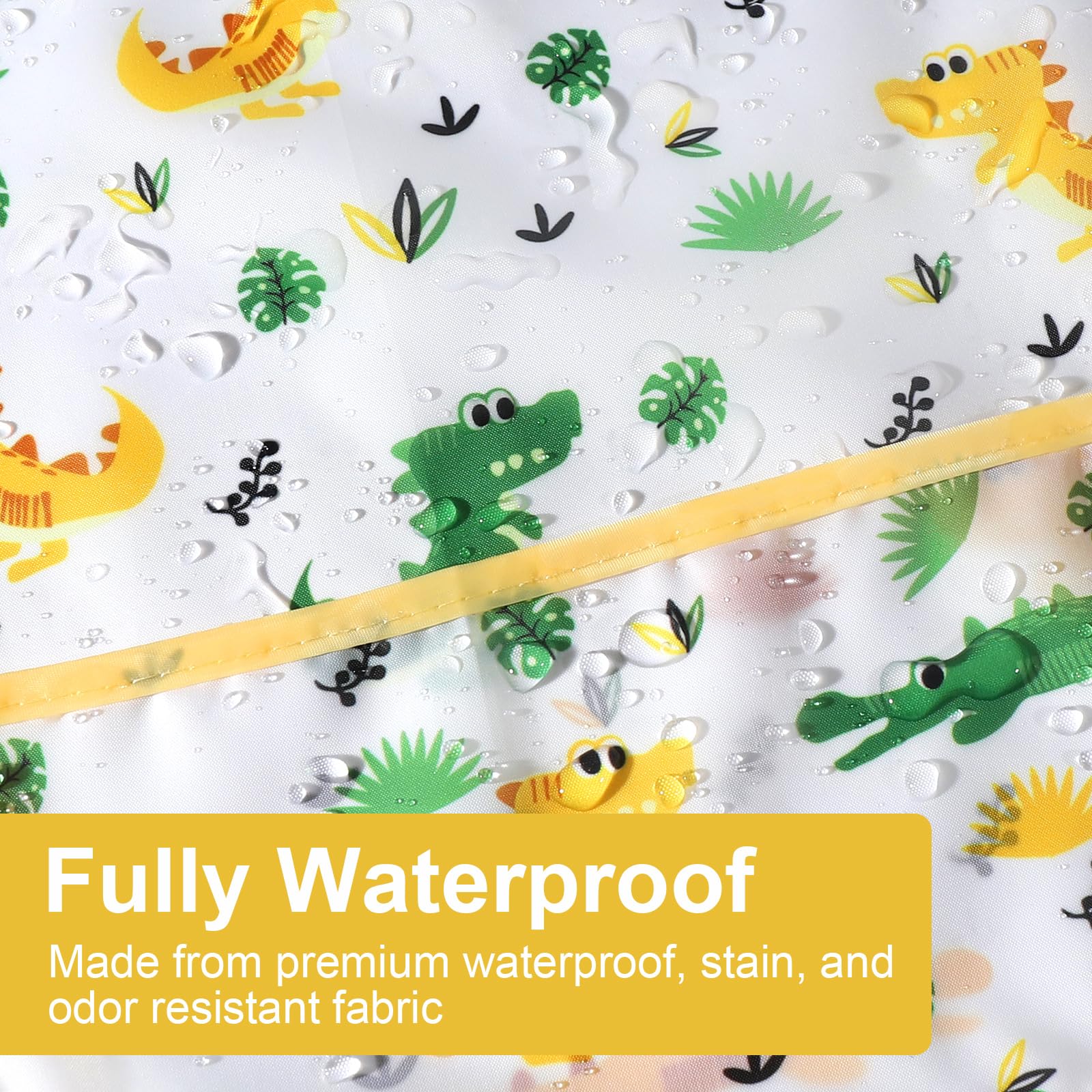 Accmor bib with adjustable fit and hook-and-loop closure for growing babies.
