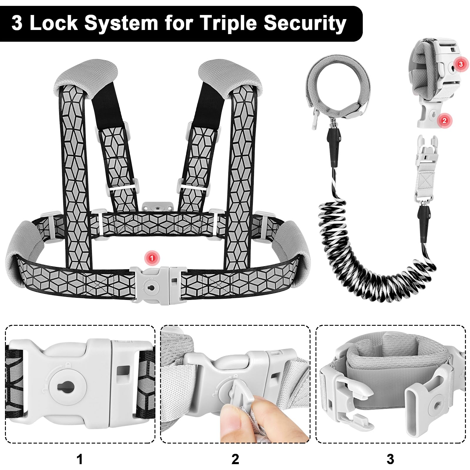 Accmor anti-lost link in stainless steel keeps kids within reach while exploring.