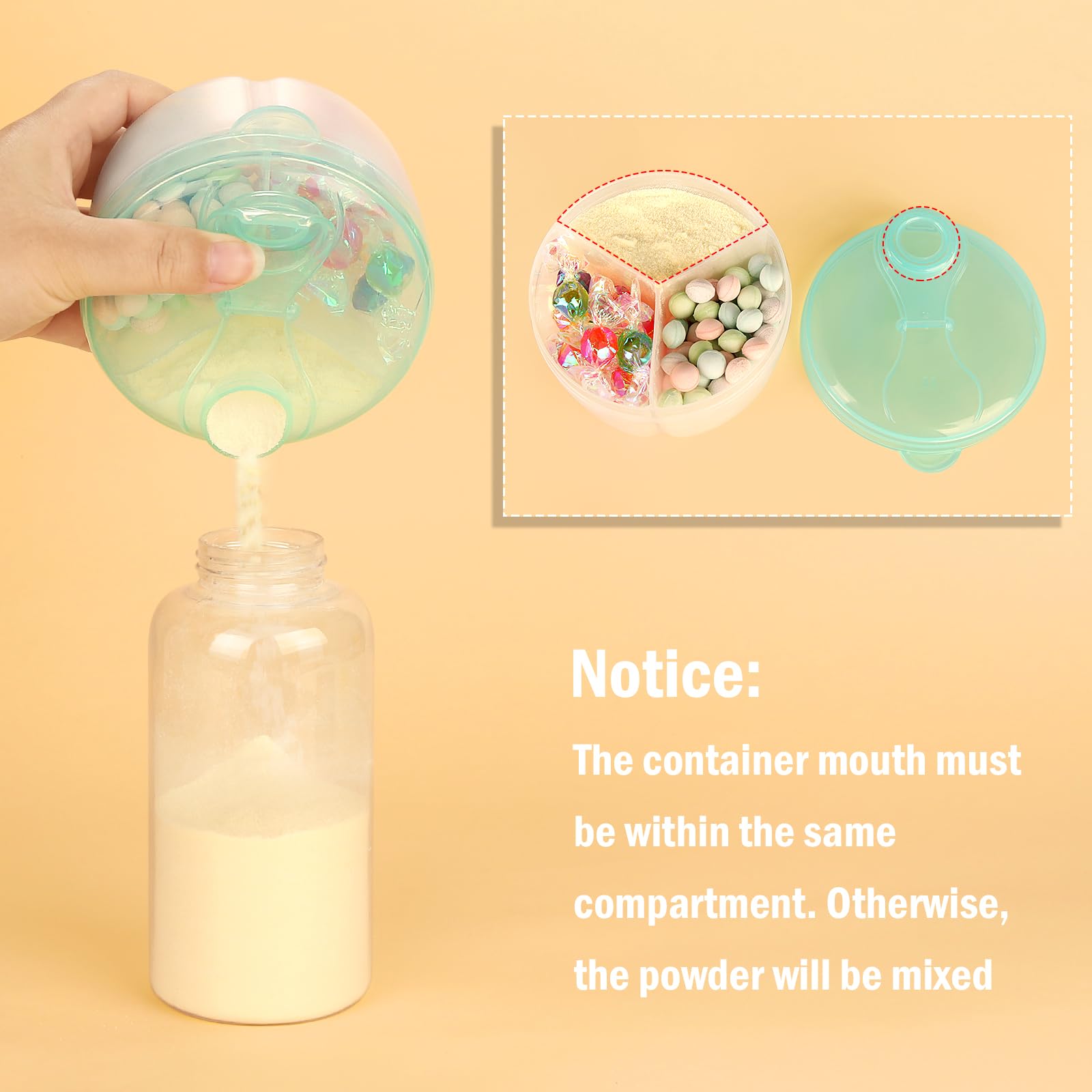Accmor dispenser with independent sections preserves freshness
