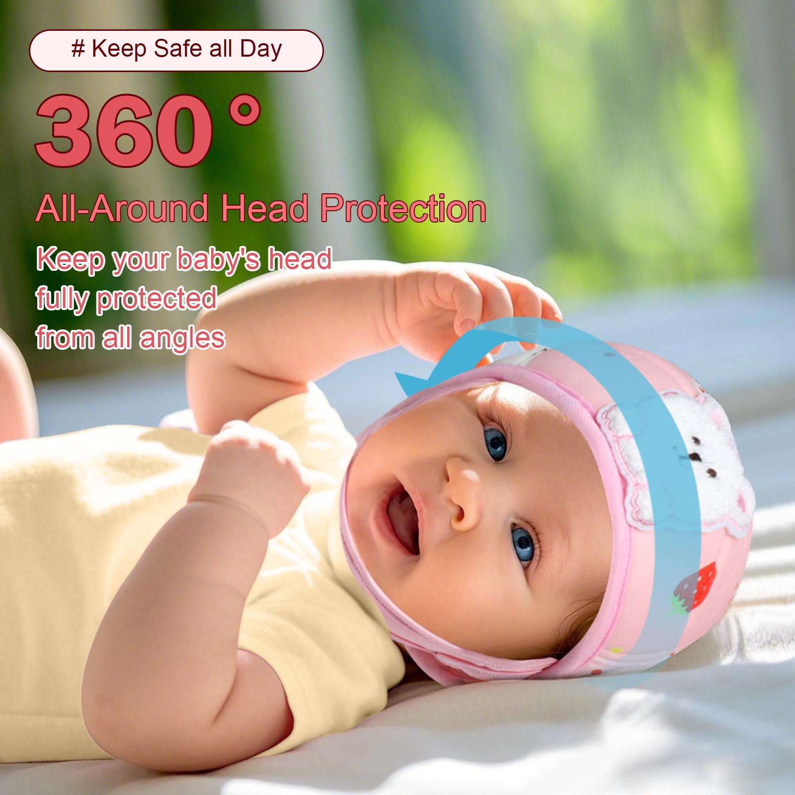 Accmor head protector with adjustable strap for secure fit.