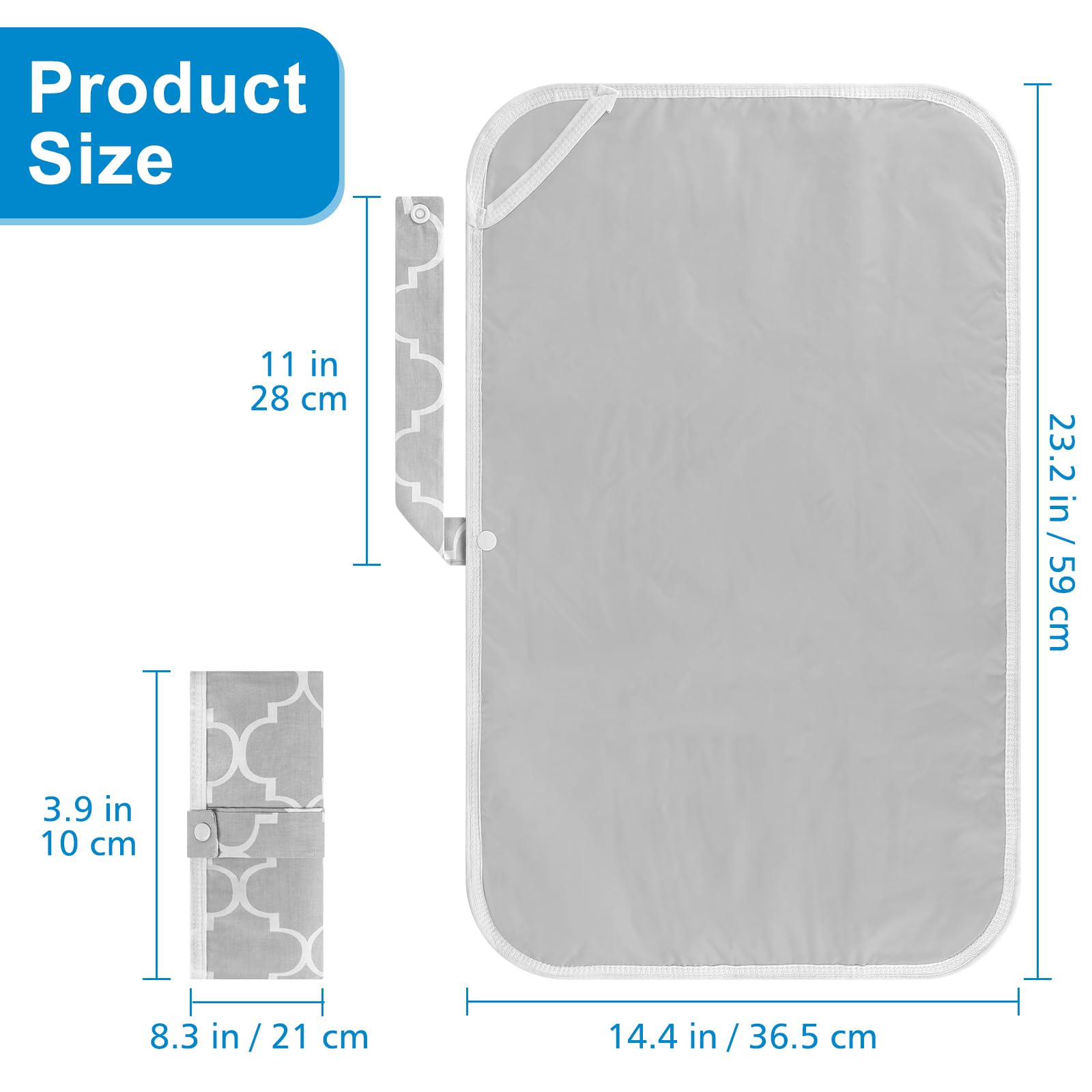 Accmor changing mat offers a skin-friendly surface for sensitive baby skin.