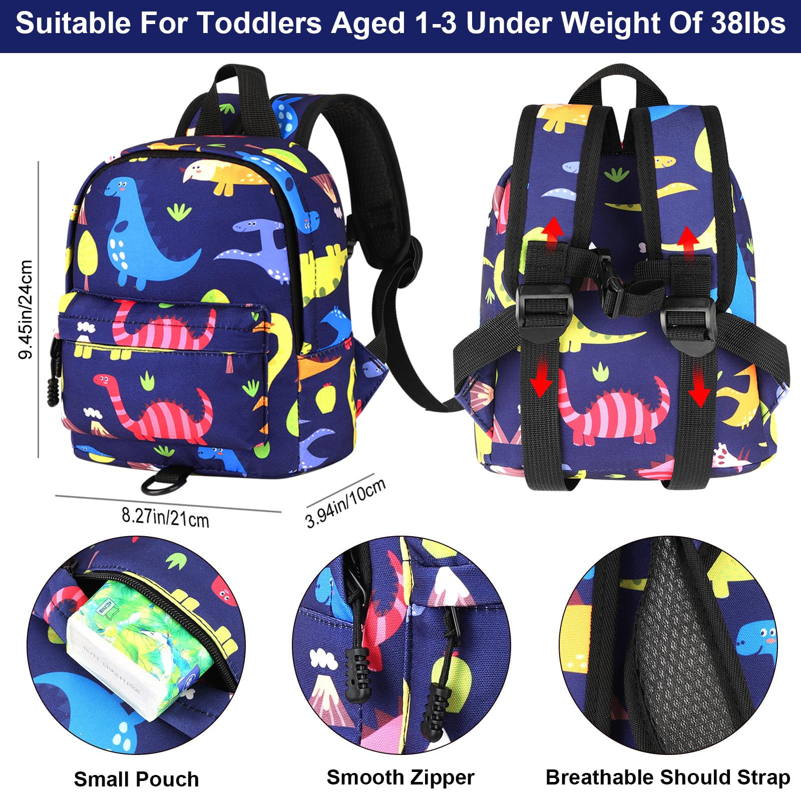 Accmor 4-in-1 harness shows backpack with leash and wrist link for safer strolls.