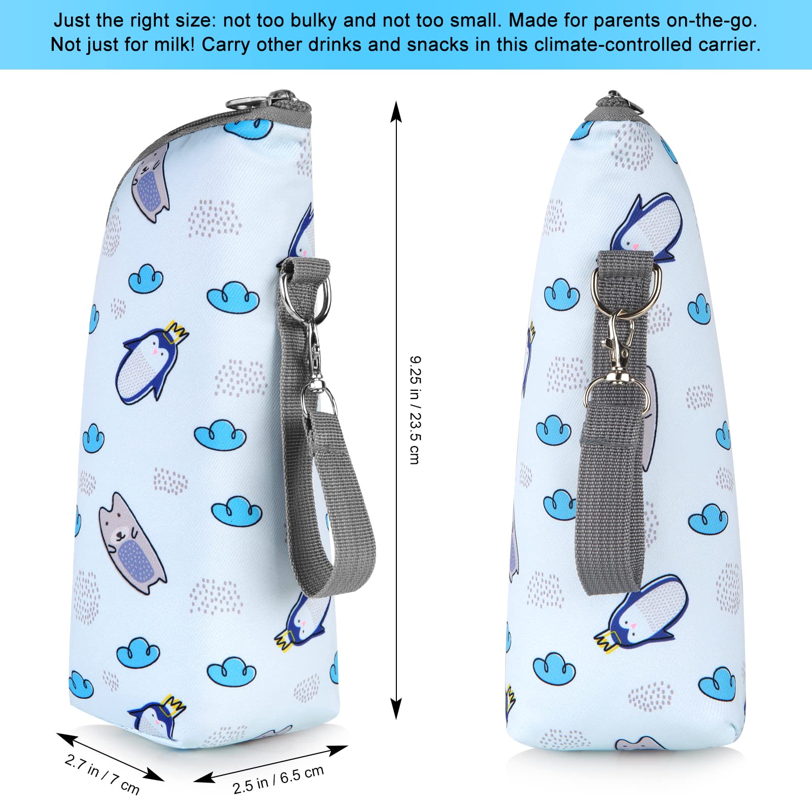 Accmor bag measures 8x7x22 cm fits most bottles