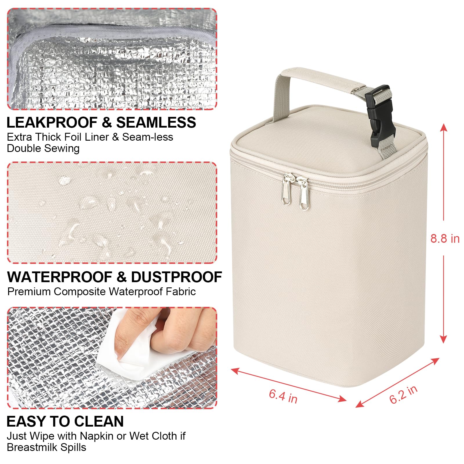 Detachable buckle design enables easy hand carry or stroller hanging for Accmor bag.