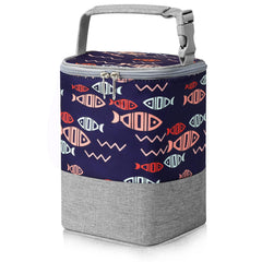 Accmor breastmilk cooler bag side view showing room for four 8oz bottles.