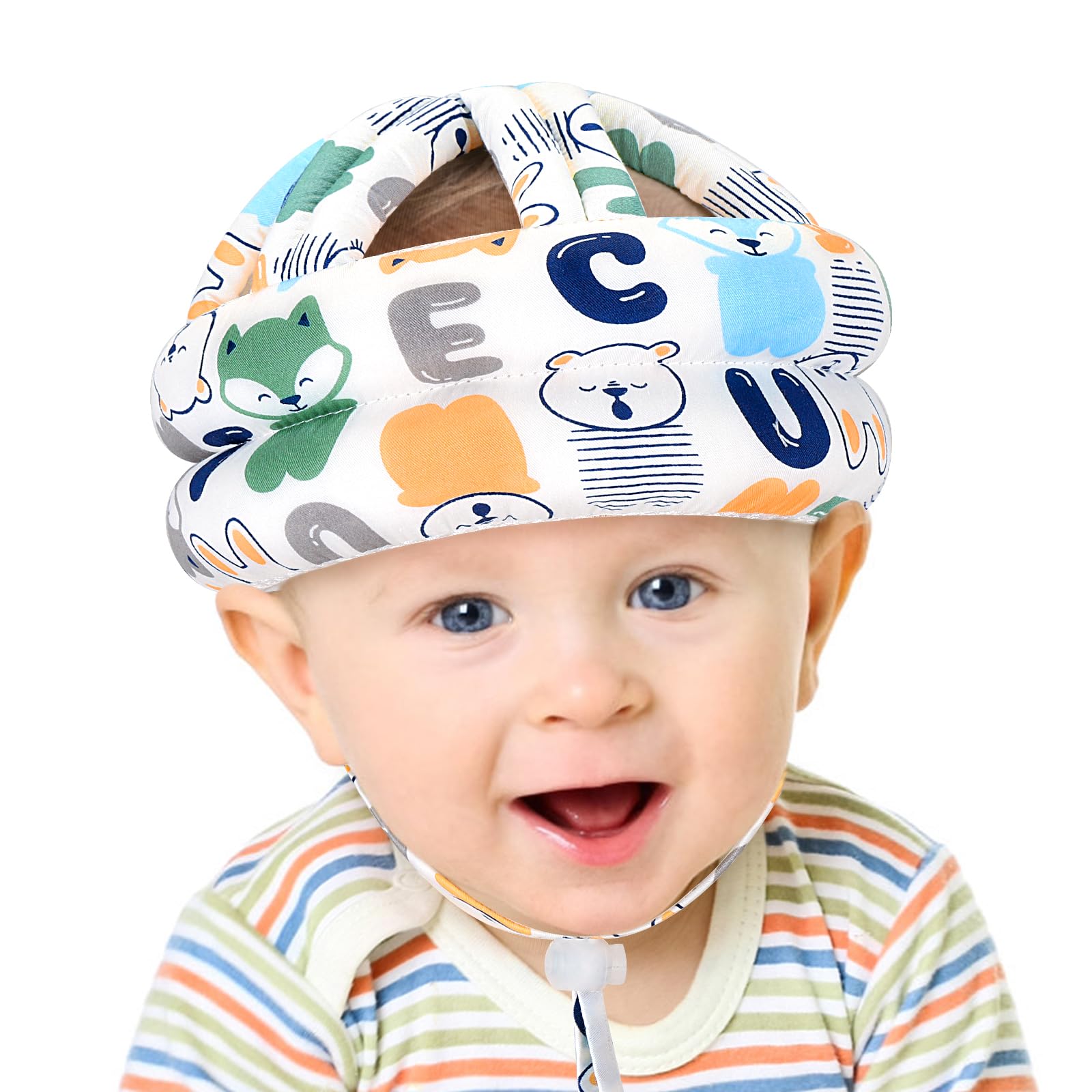 Accmor head guard with breathable cushion keeps baby's head cool.
