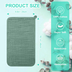 Accmor burp cloth layer detail emphasizes six-layer cotton for fast absorption.