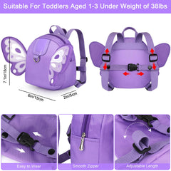 Accmor butterfly pattern backpack leash attachment for safer exploration.