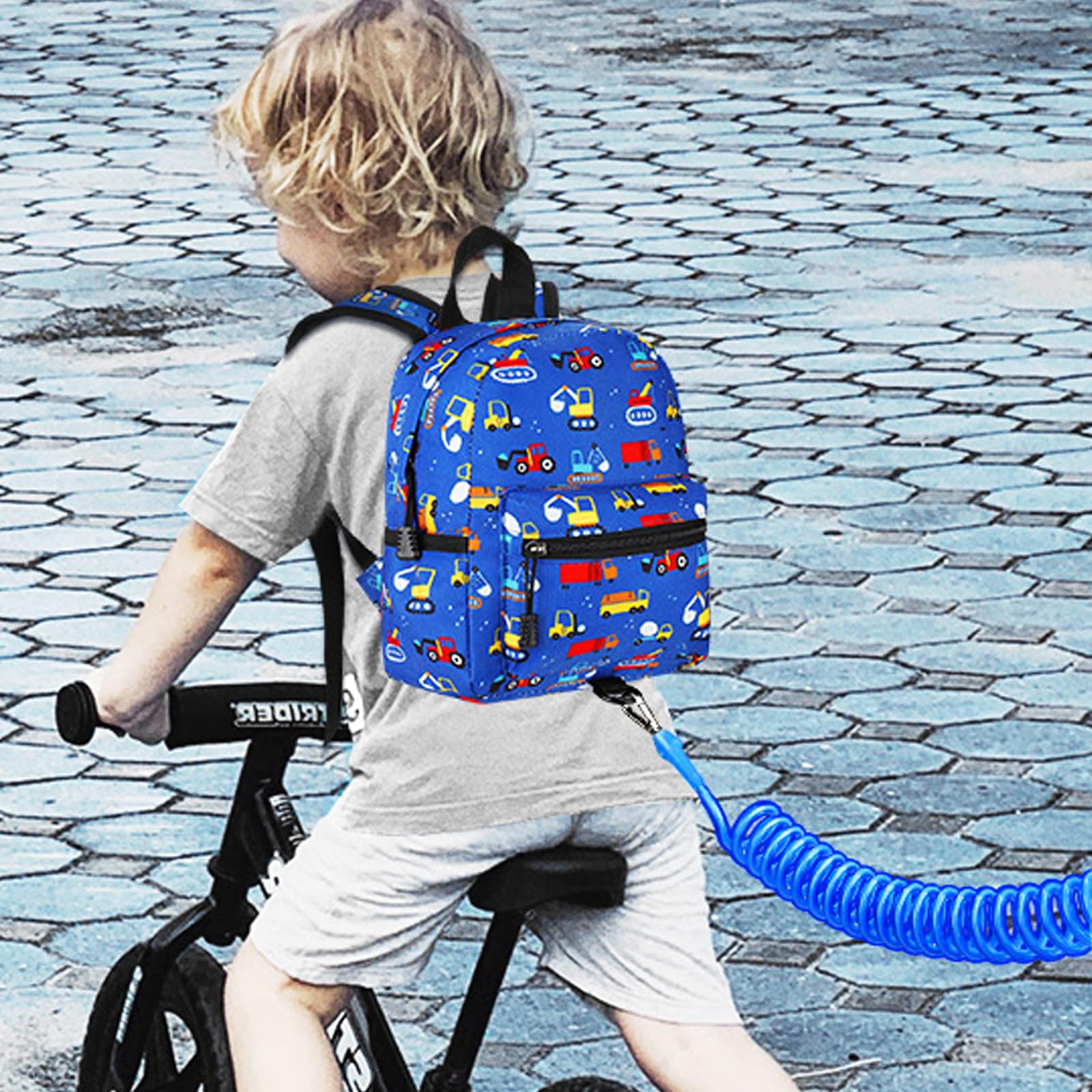 Accmor child backpack with wrist link adds independent exploration with supervision.