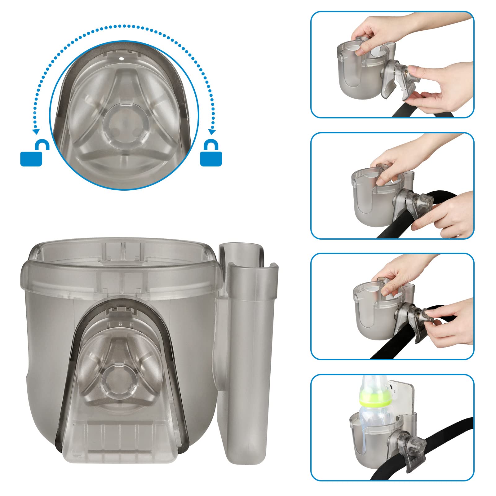 Accmor bottle holder uses flexible silicone petals to cradle cups securely.