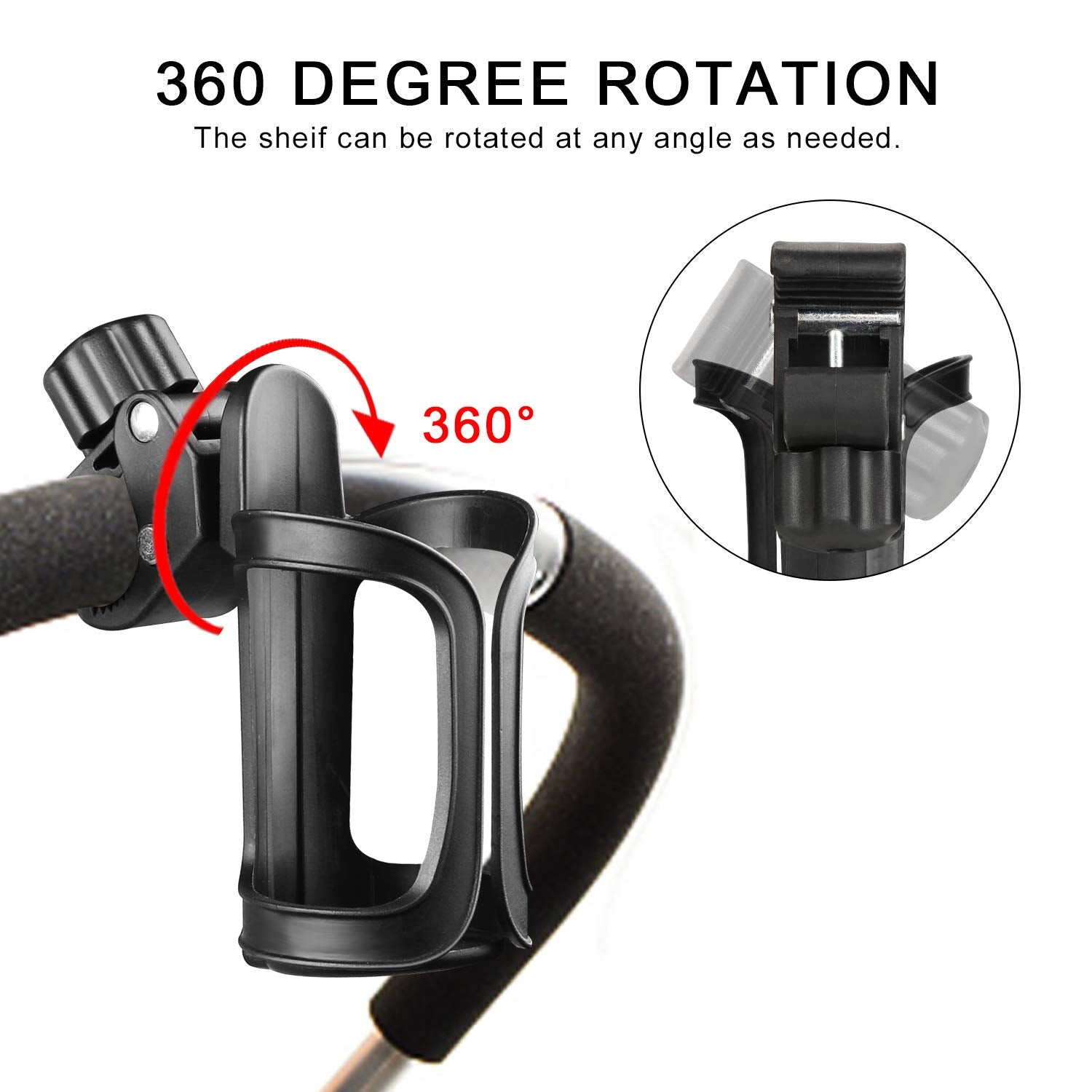 Accmor clip-on attachment fits handlebars and seats for flexible mounting.