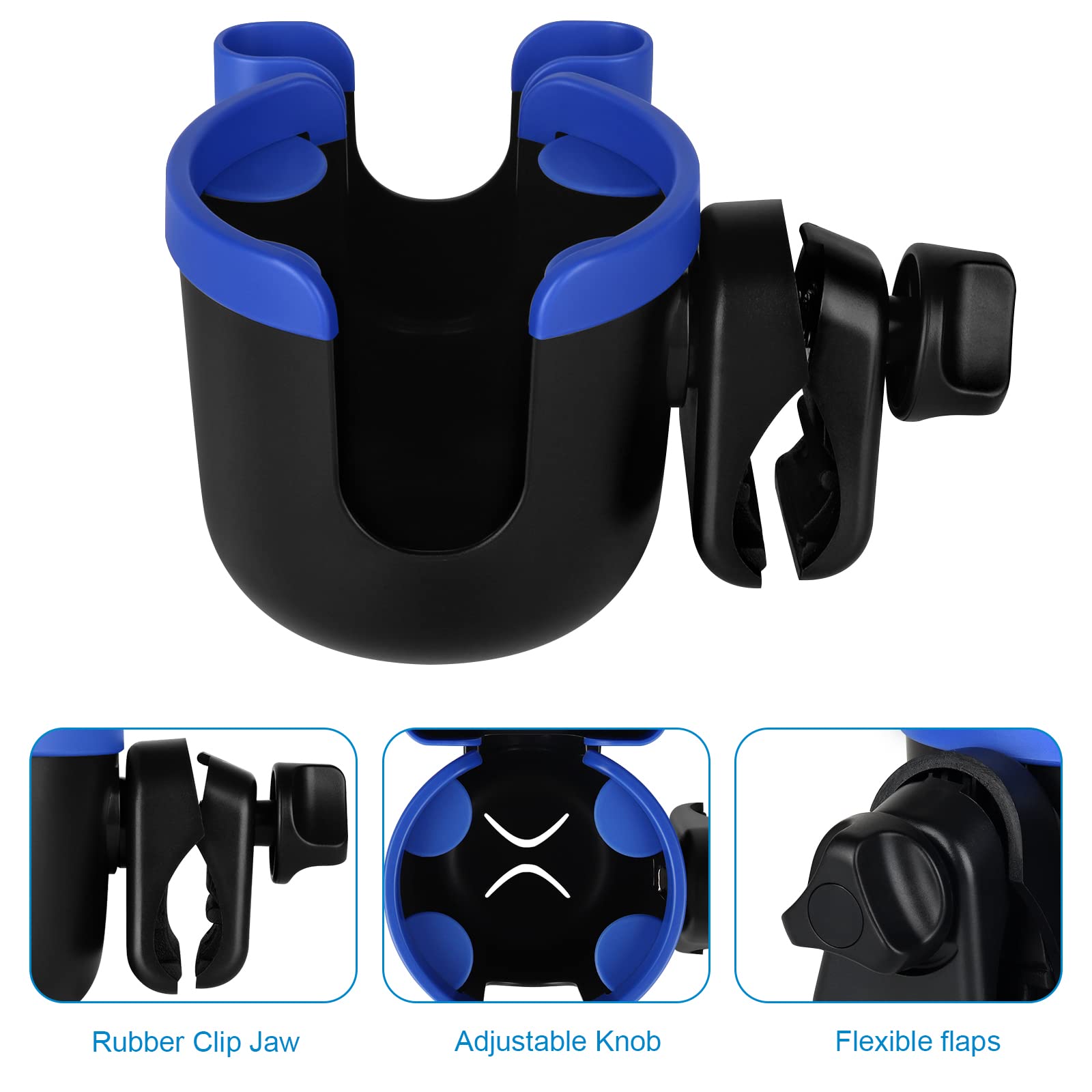 Accmor clip-on cup holder easy to install without tools.