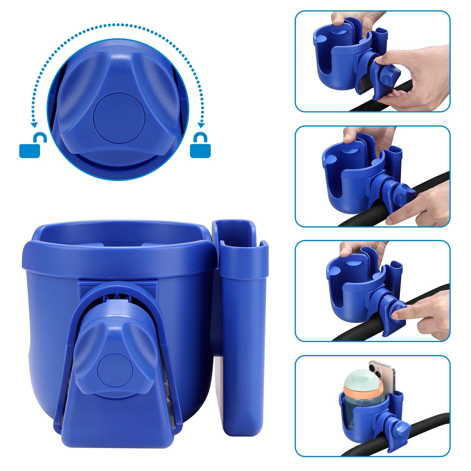 Accmor clip-on mount easily attaches to stroller or bike handles.
