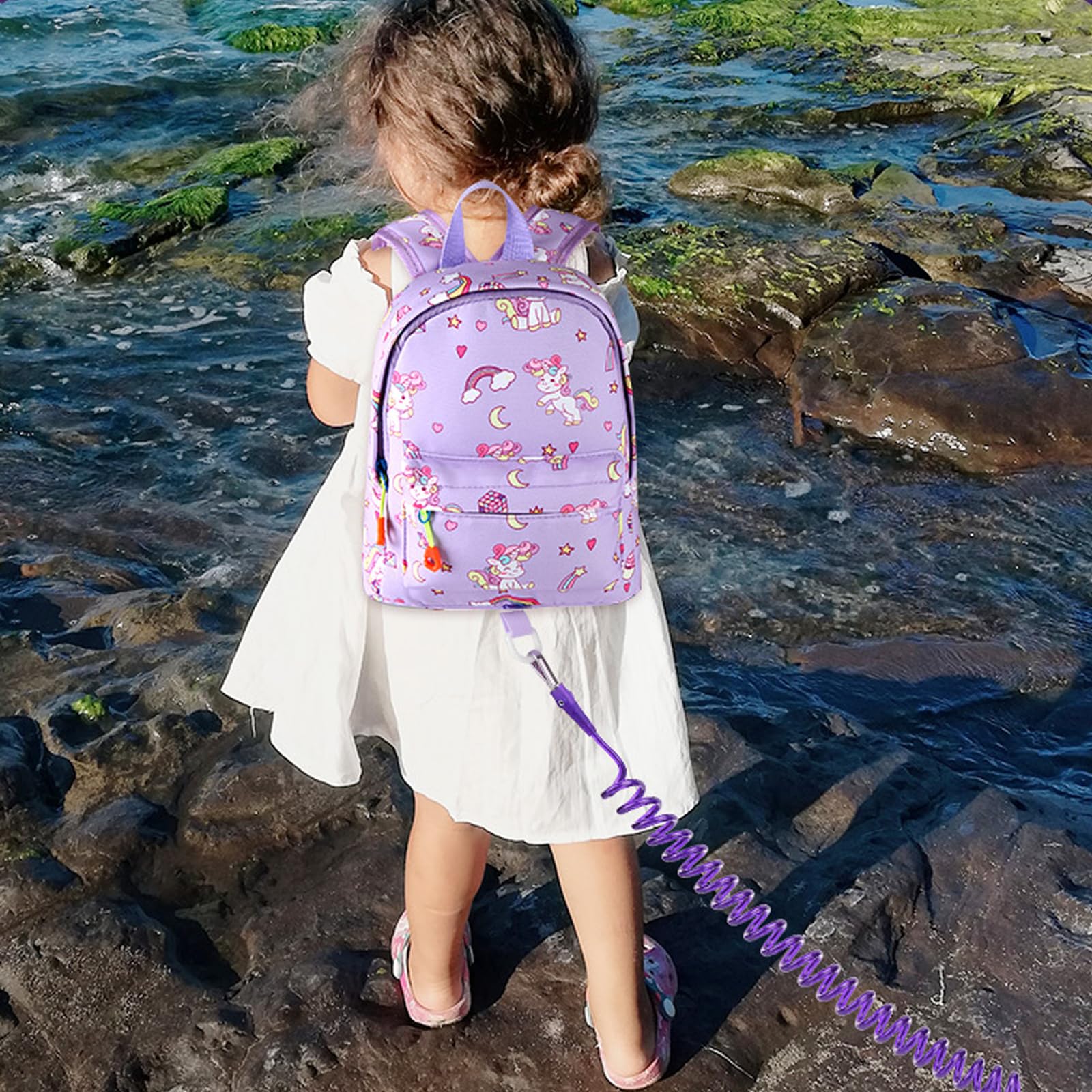 Accmor purple mini backpack ideal for parks, zoos, and airports.