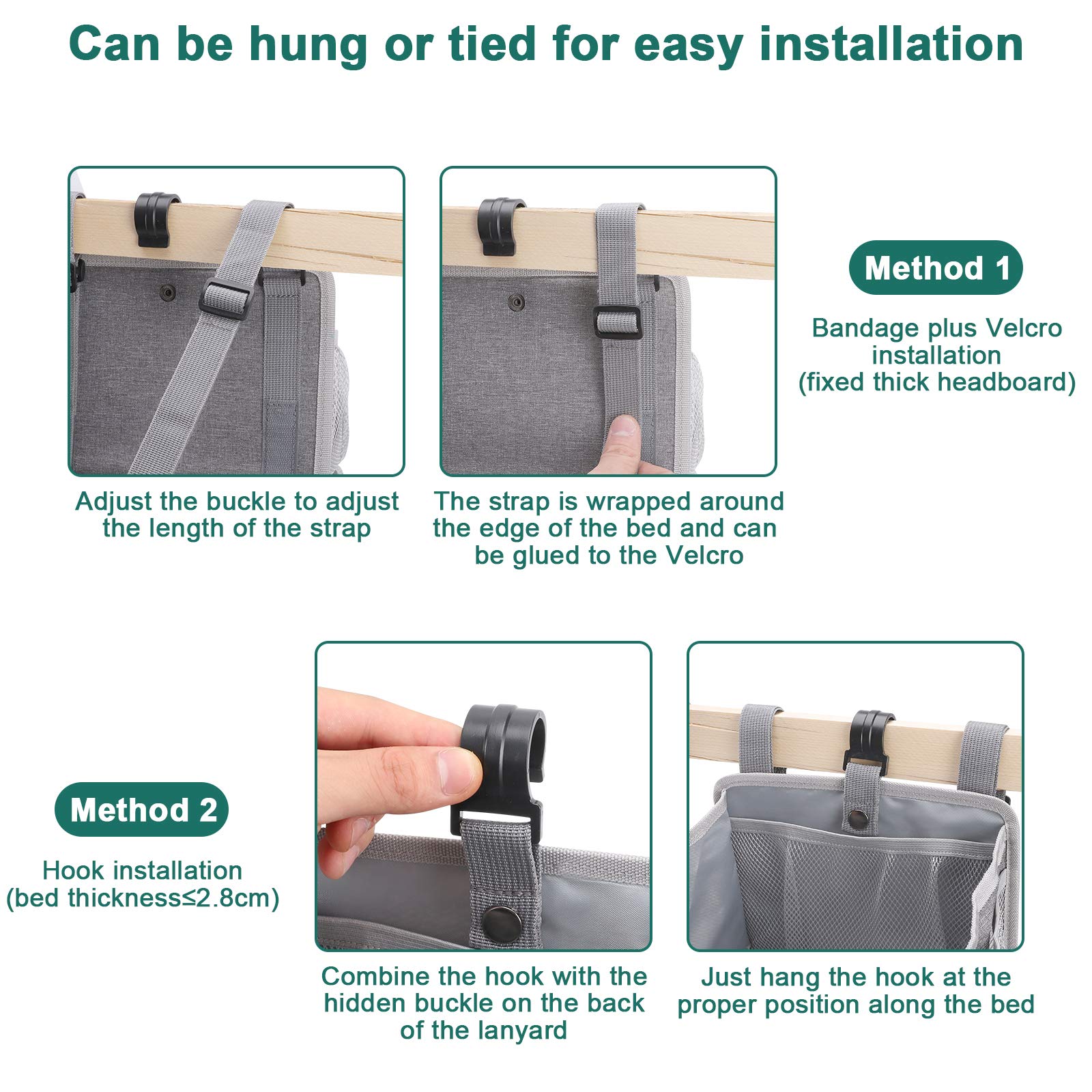 Accmor diaper caddy assembly straps and hook for secure mounting