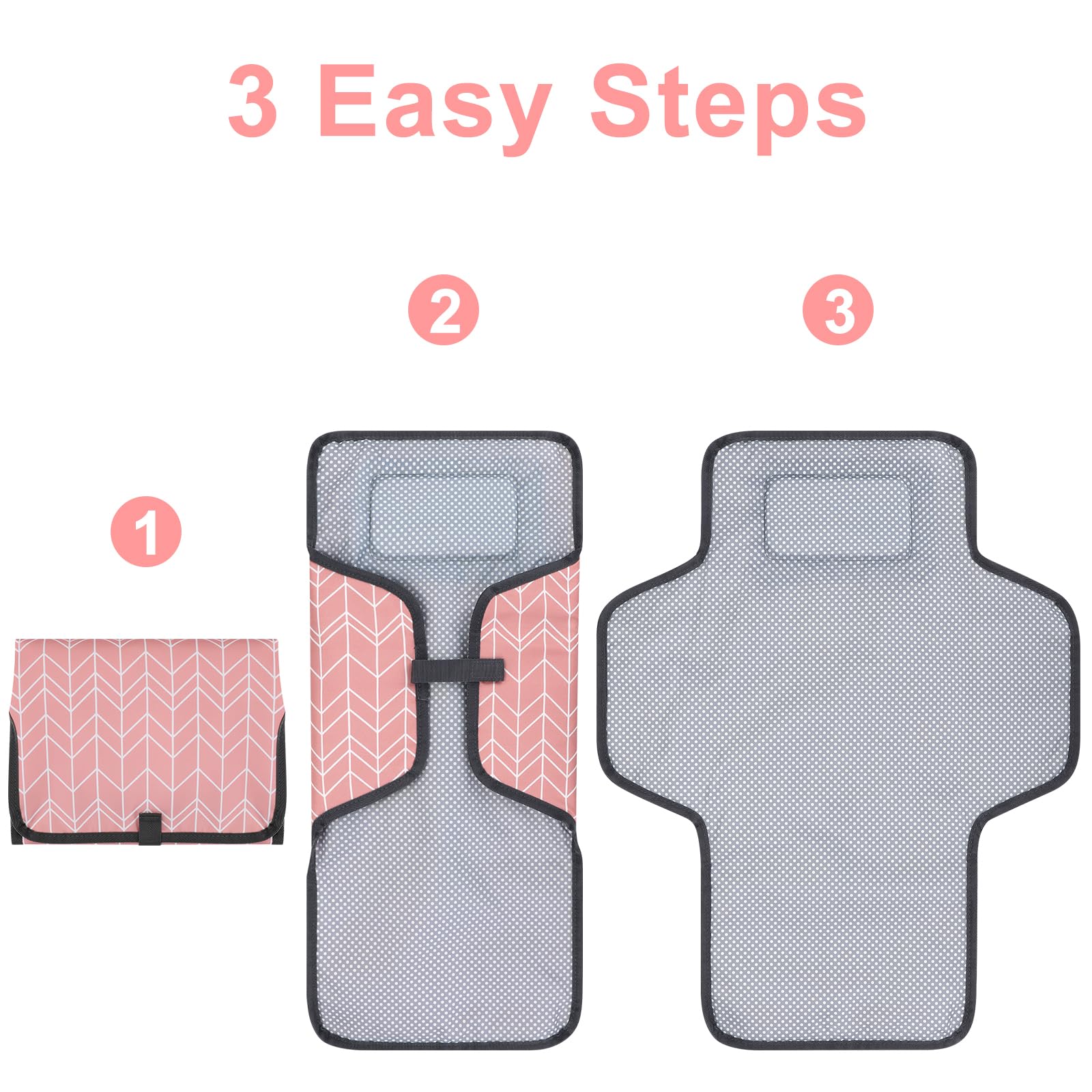 Accmor changing pad with liner for a clean, hygienic surface.