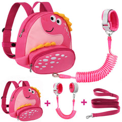 Accmor dinosaur backpack harness front view demonstrates kid-friendly security in crowds.