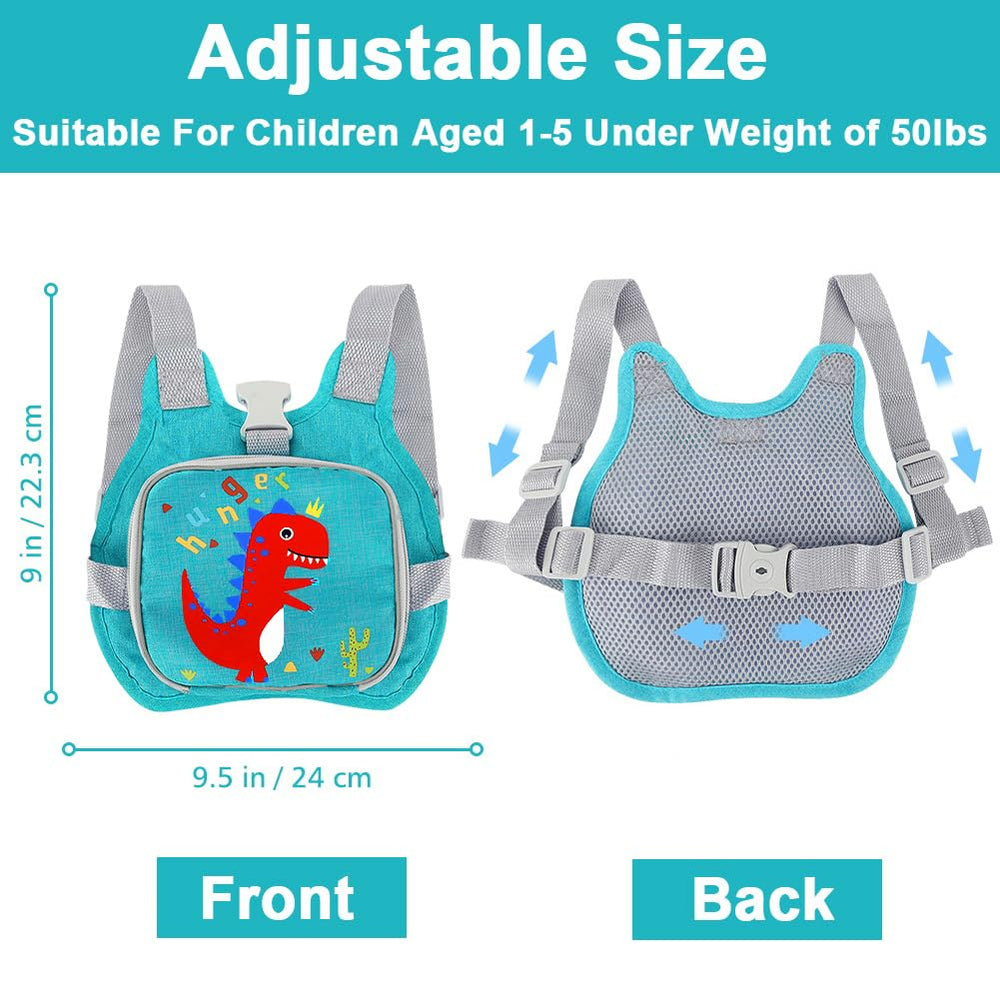 Accmor dinosaur harness blue side view with adjustable straps