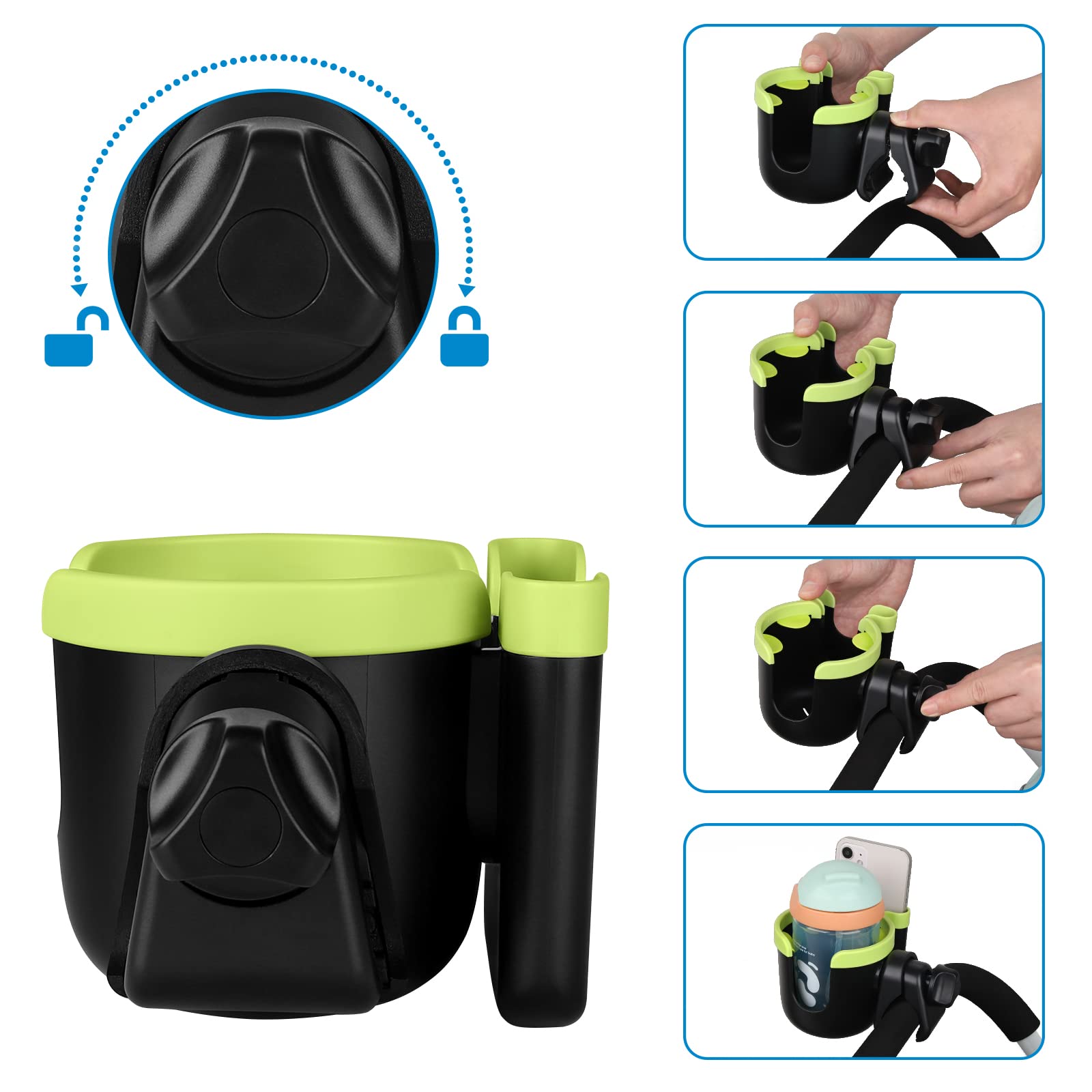 Durable ABS plastic and slip‑resistant rubber keep bottles steady