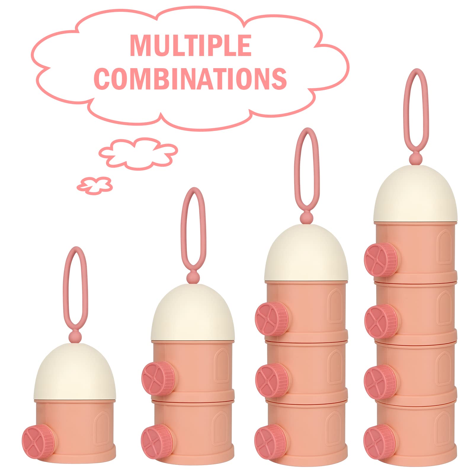 Accmor formula container with side pour lids for easy servings.