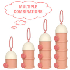 Accmor formula container with side pour lids for easy servings.