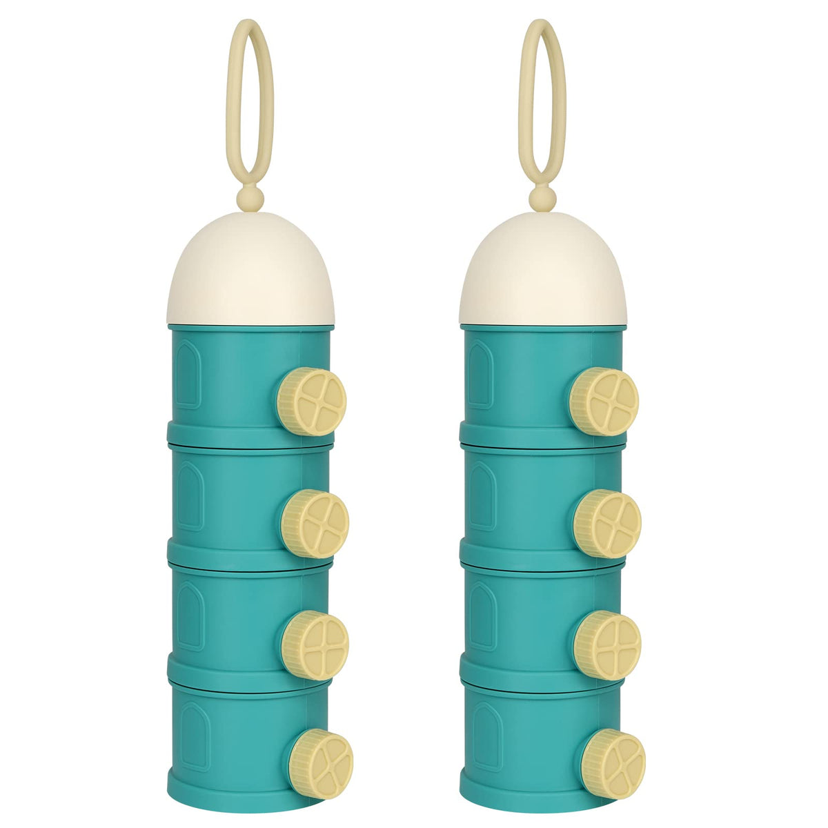 Accmor formula dispenser on the go with 3-layer stack for travel-friendly portions.