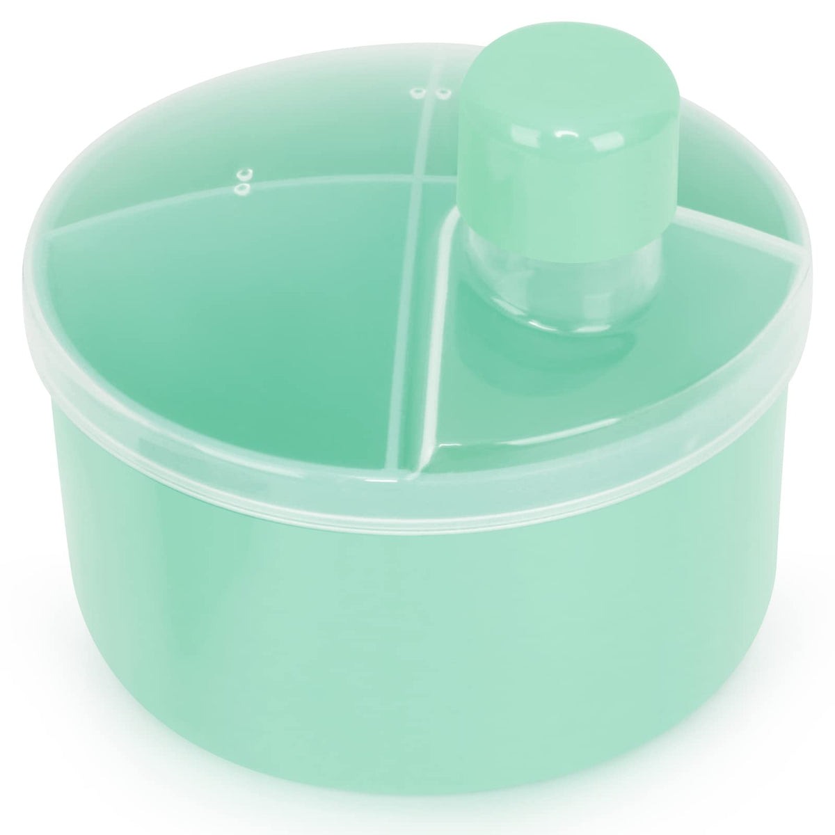 Accmor formula dispenser on the go with four secure compartments for travel.