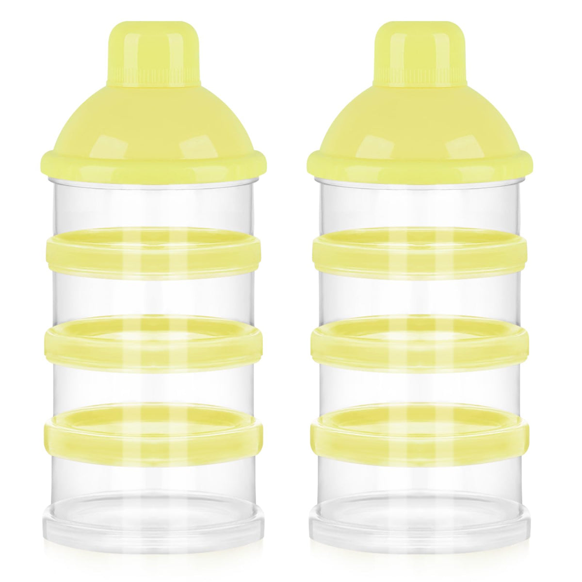 Accmor formula dispenser with four compartments for on-the-go pre-measured portions.