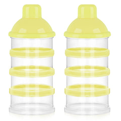 Accmor formula dispenser with four compartments for on-the-go pre-measured portions.