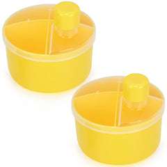 Accmor on-the-go four-compartment formula dispenser in yellow for travel.