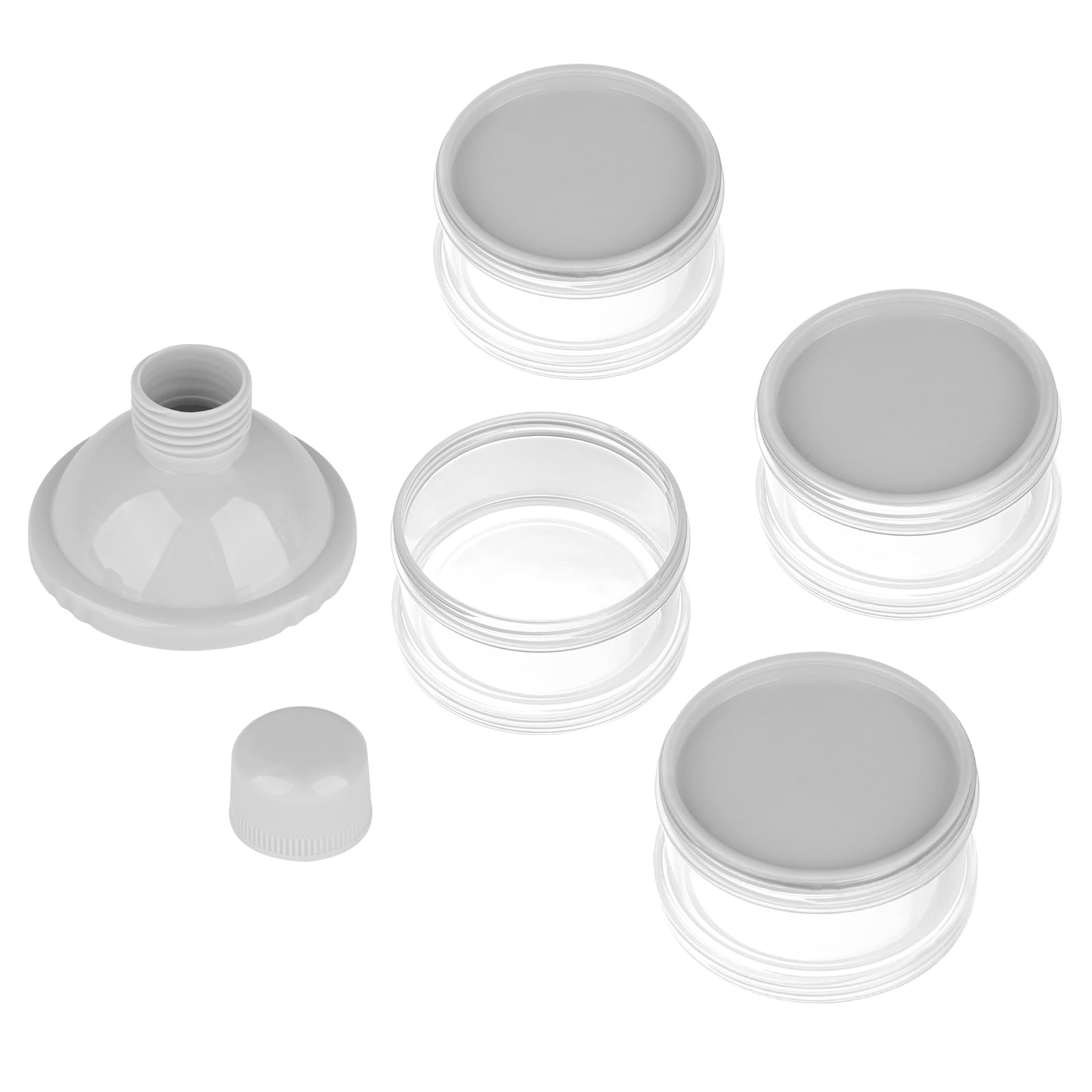 Four-layer design shows pre-measured portions for travel.