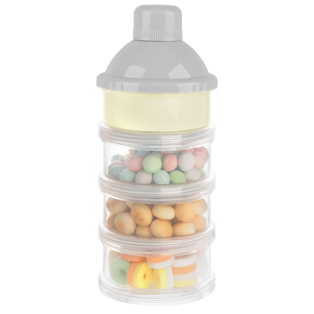 Accmor independent compartments can hold formula, snacks, or baby food.