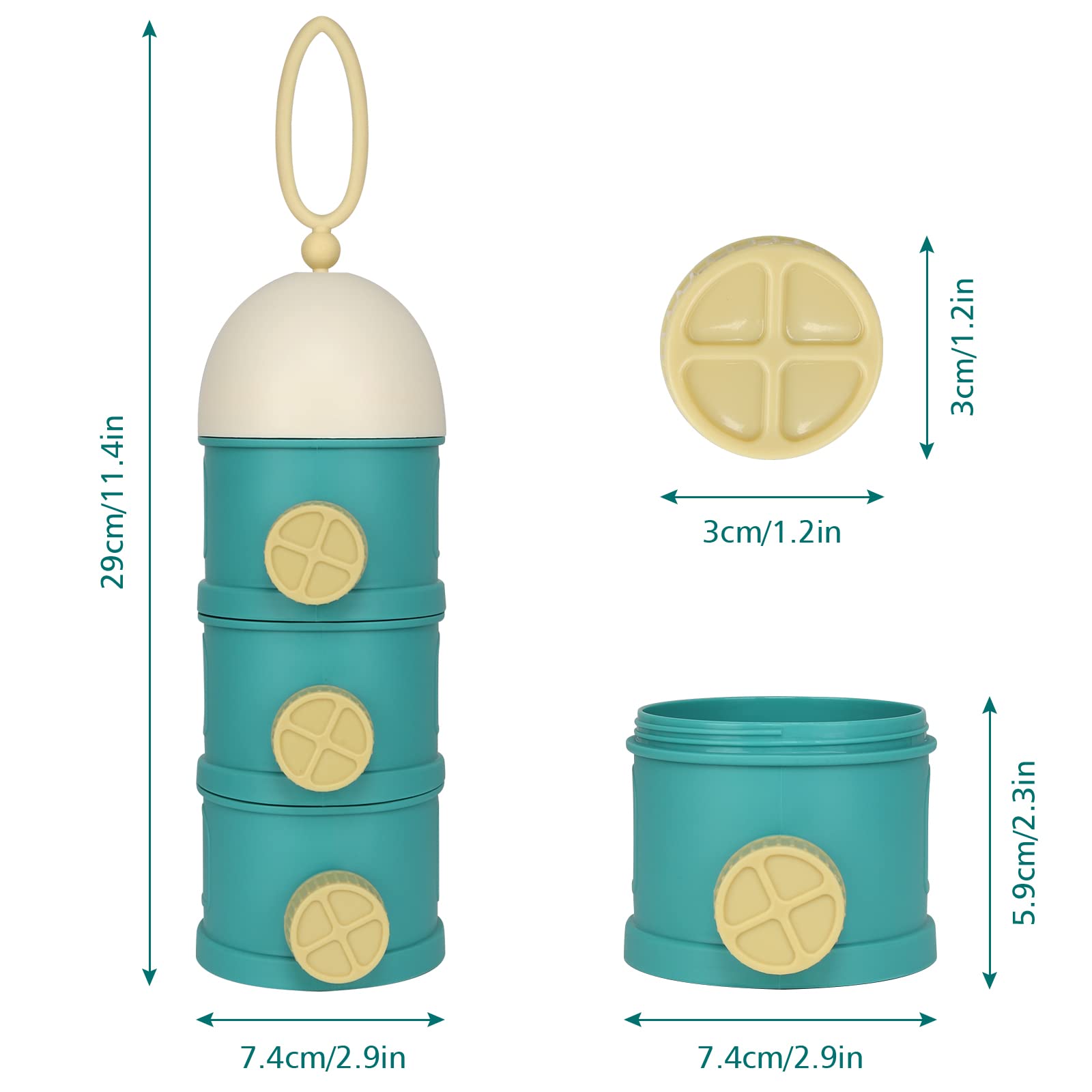 Accmor green design portable formula dispenser for travel
