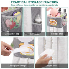 Accmor hanging diaper caddy large bottom pouch stores diapers and wipes