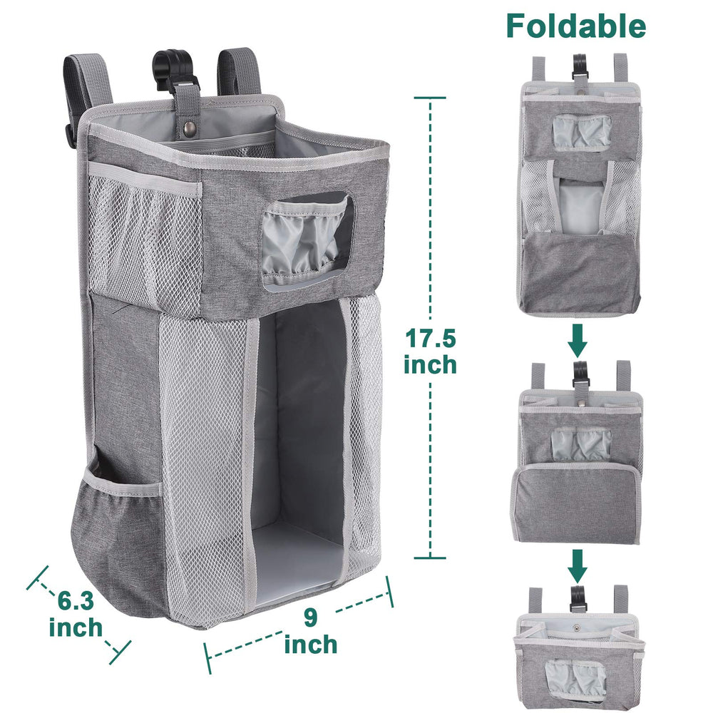 Accmor hanging diaper caddy with oxford fabric for durable, easy-clean storage