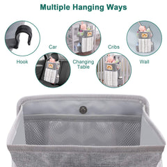 Accmor hanging diaper caddy side bottle pockets for bottles and sippy cups