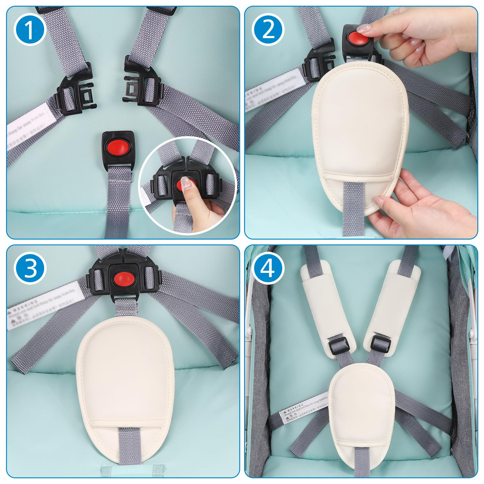Accmor high-chair strap pad keeps straps comfortable at mealtimes.