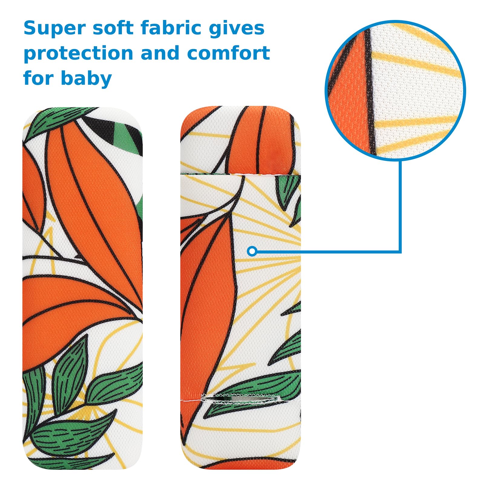 Accmor hip pad on a stroller strap providing extra coverage for comfort.