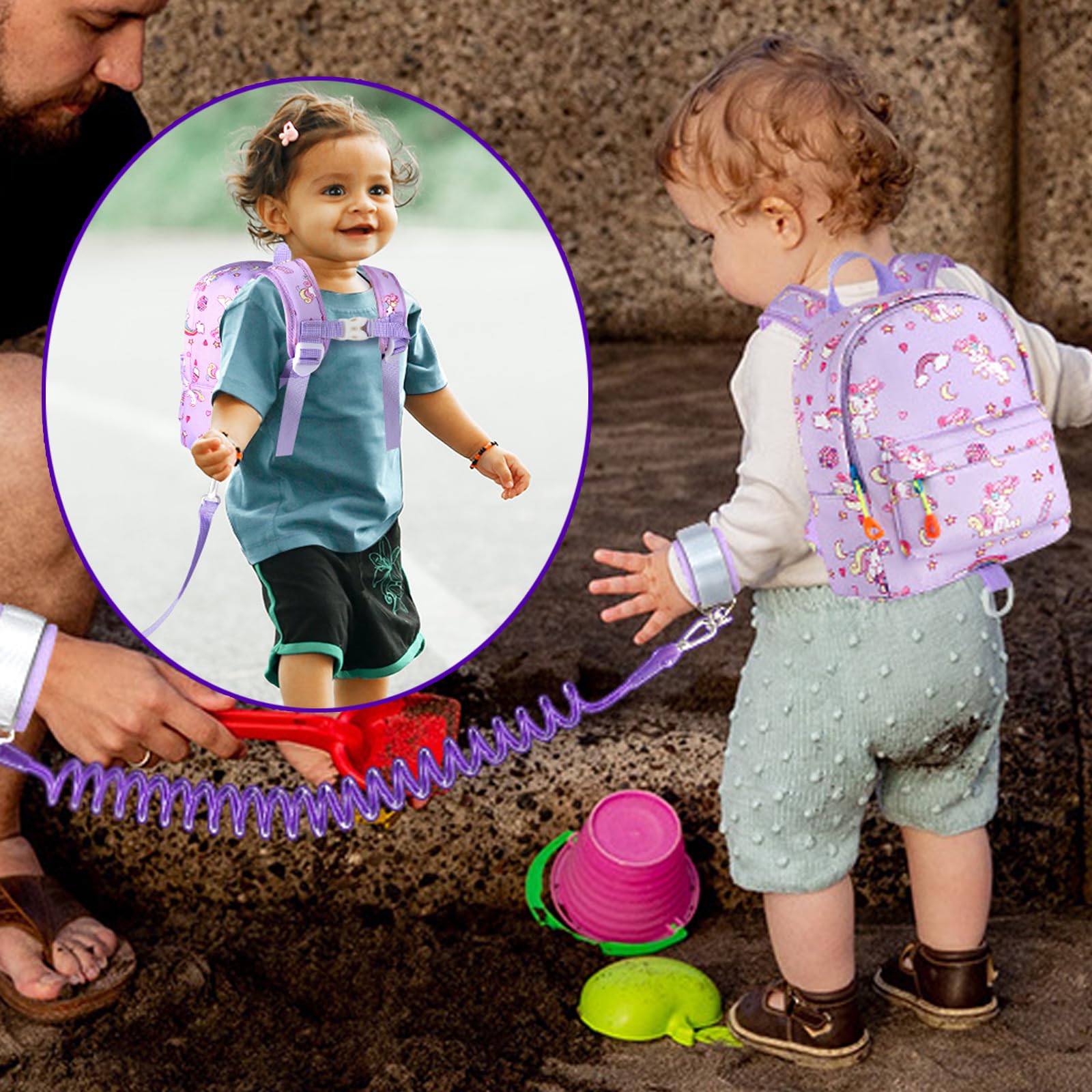 Accmor cute rainbow unicorn design makes kids love carrying this backpack.