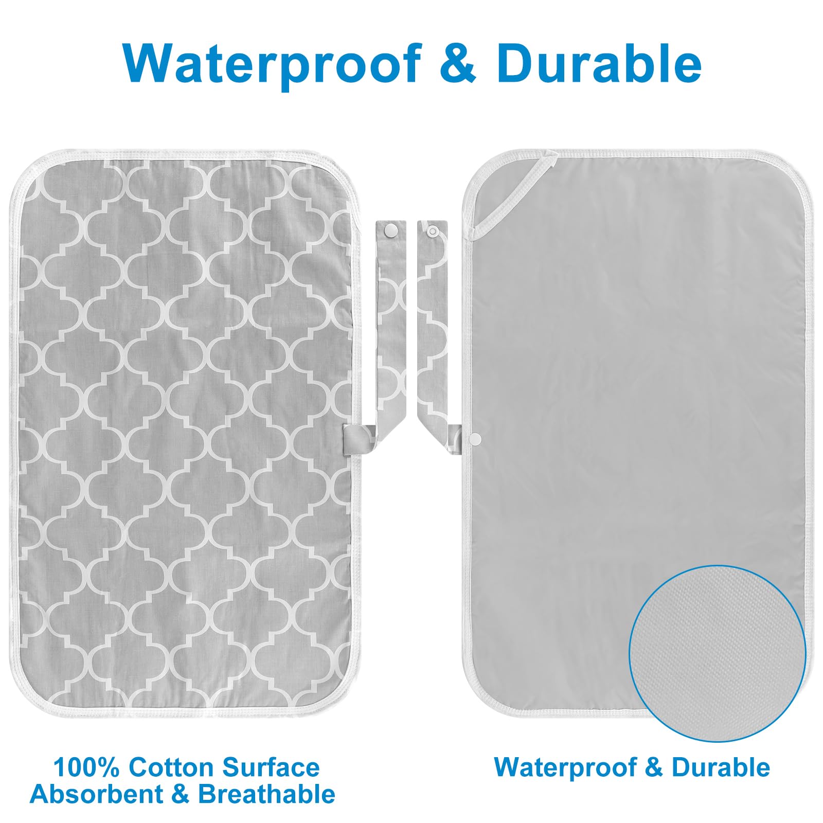 Accmor changing mat provides a large 24 by 15 inch area for newborn to toddler.