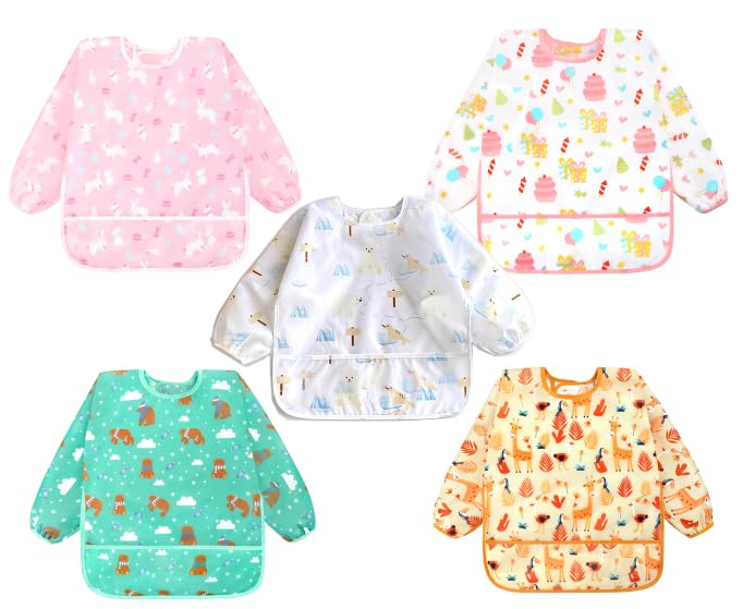 Accmor long sleeve bib with full coverage for mess-free meals